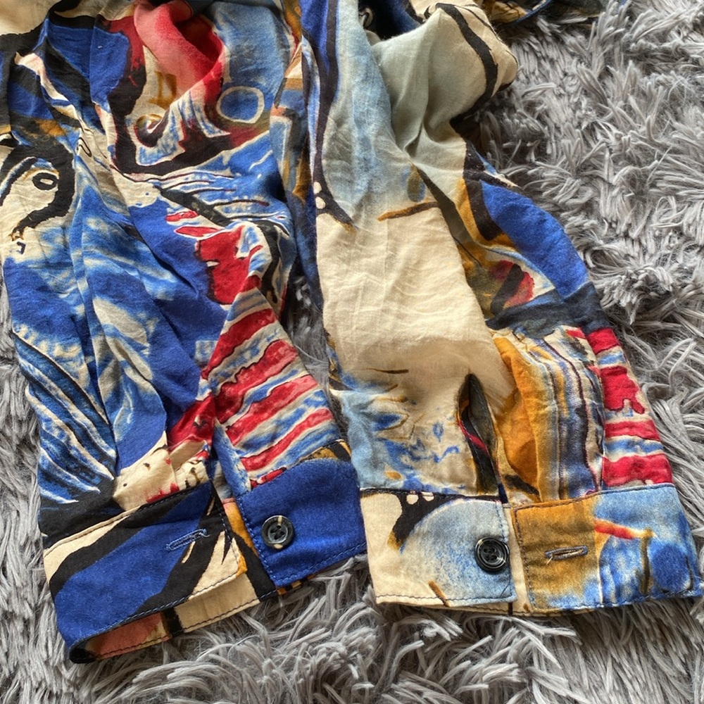 3POTATO button down multicolor blouse - Picture 4 of 9
